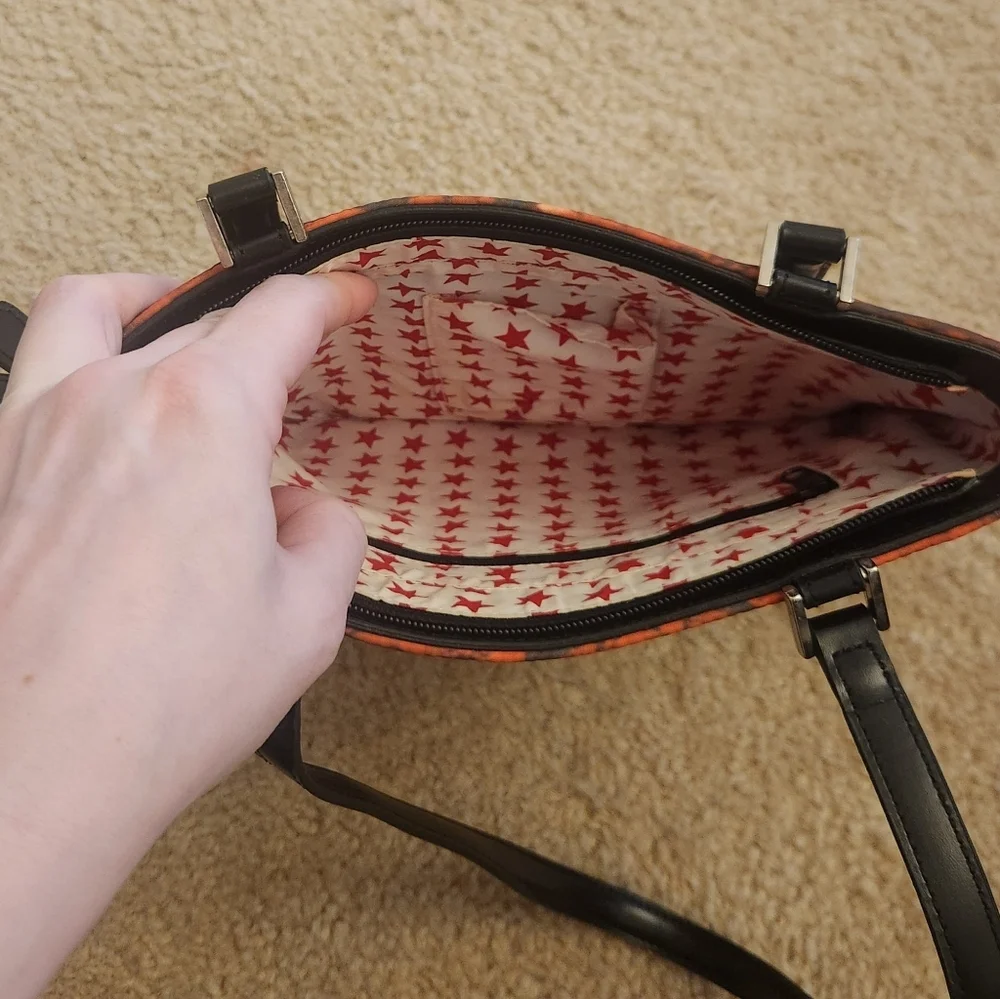 Vtg Audrey Hepburn Shoulder Bag Purse Girl Portrait Red Black #MM - Picture 4 of 5